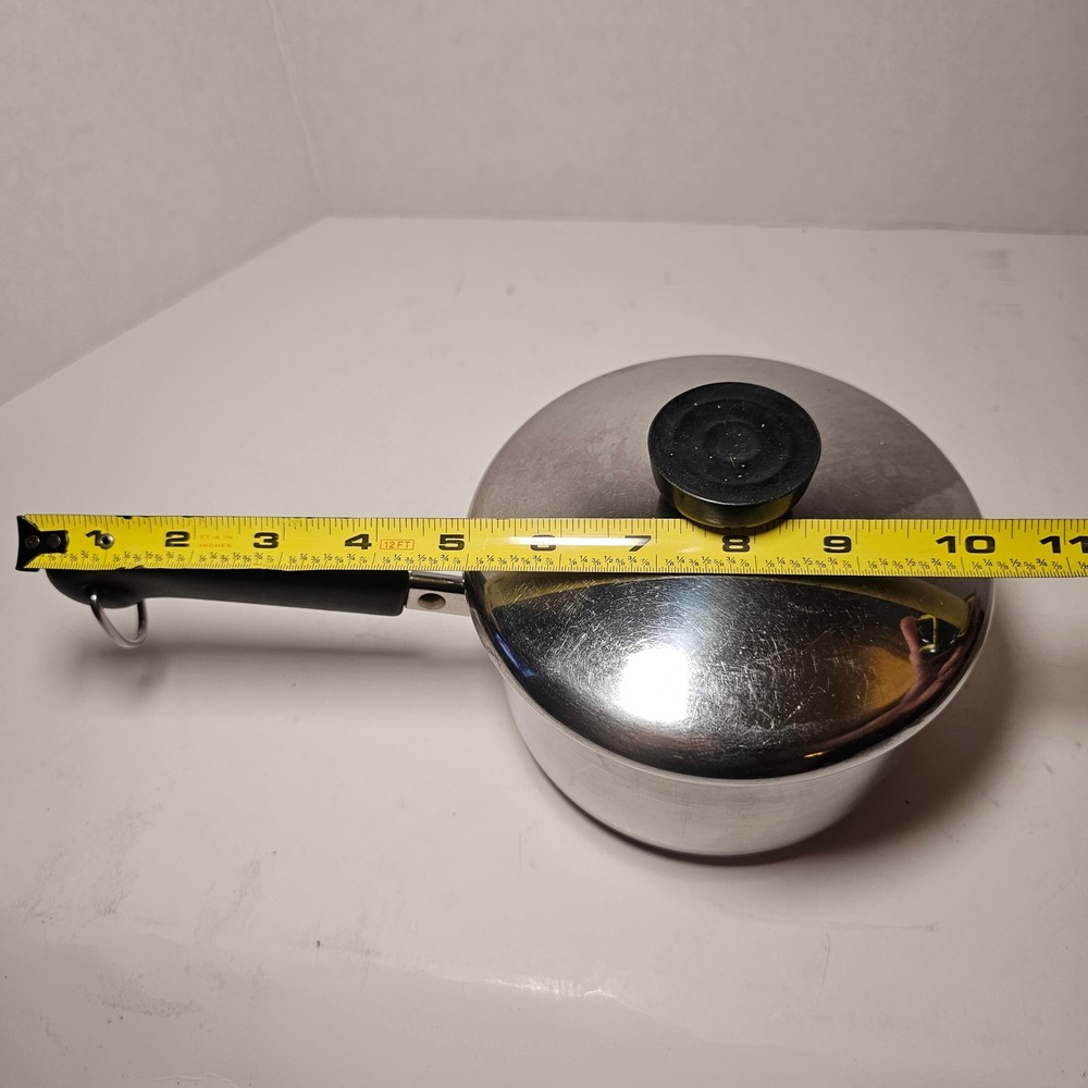 MCM Revere Ware 1 QT Saucepan with Lid Stainless Steel 99d Made in USA Retro - Picture 4 of 7